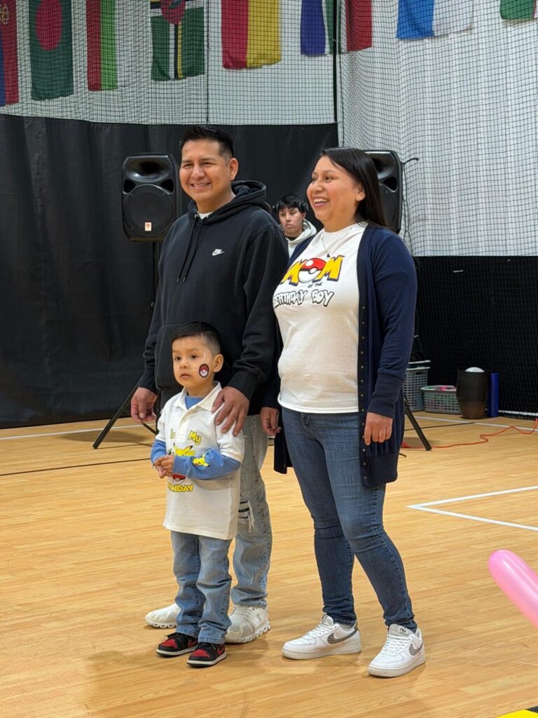 Family celebrating a birthday party at Westchester Sports Arena